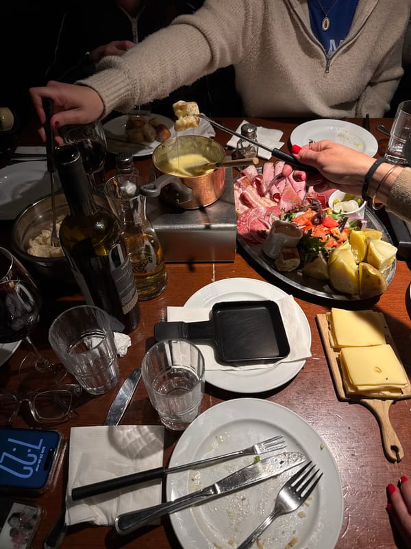 Late night dining in Whistler features fondue and flambéed crepes