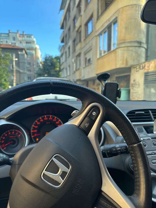 Sofia resident documents afternoon with pet Chihuahua and car