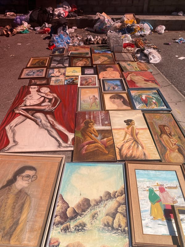 Outdoor flea market operates in Podgorica, Montenegro