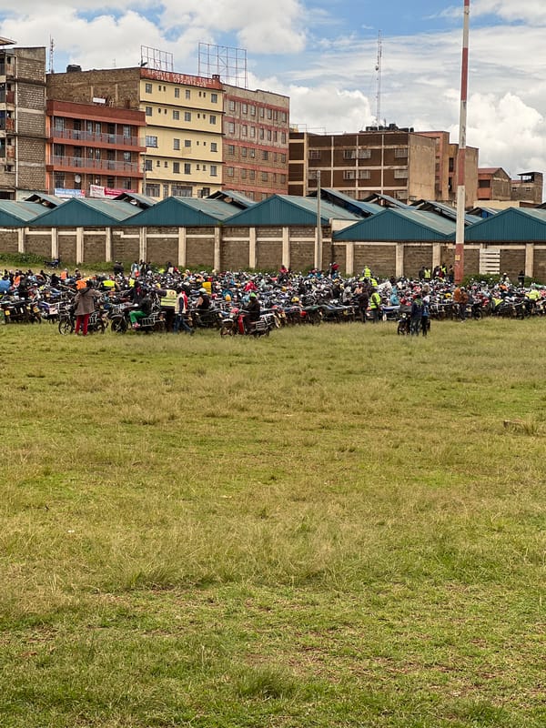 Motorcyclist gathering and tea processing activity observed in Nyeri