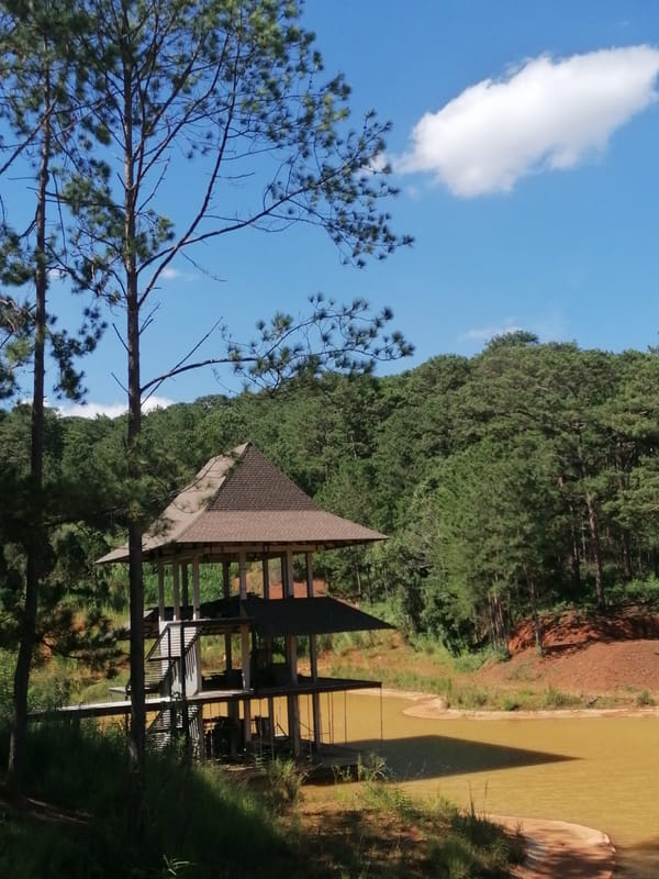 Da Lat highlands: lakeside pavilions, pine rocks, and rural life
