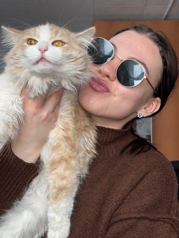 Woman with cat, phone repair captured in Zasechnyi