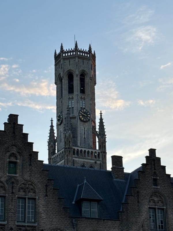 Street-level details of Bruges' medieval architecture up close