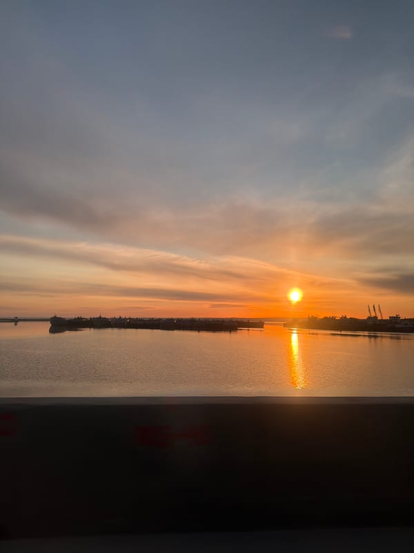 Sunset observed over water in Chaikovsky, Russia