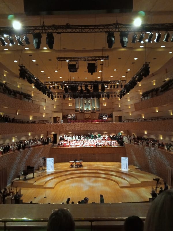 Concert hall performance and street scene captured in Saint Petersburg