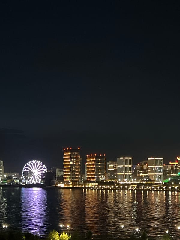 Kazan riverside illuminated at night, captured by witnesses