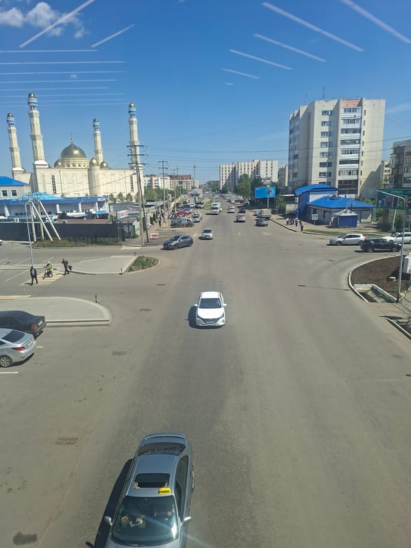 Morning scenes documented across Kokshetau shopping areas and landmarks