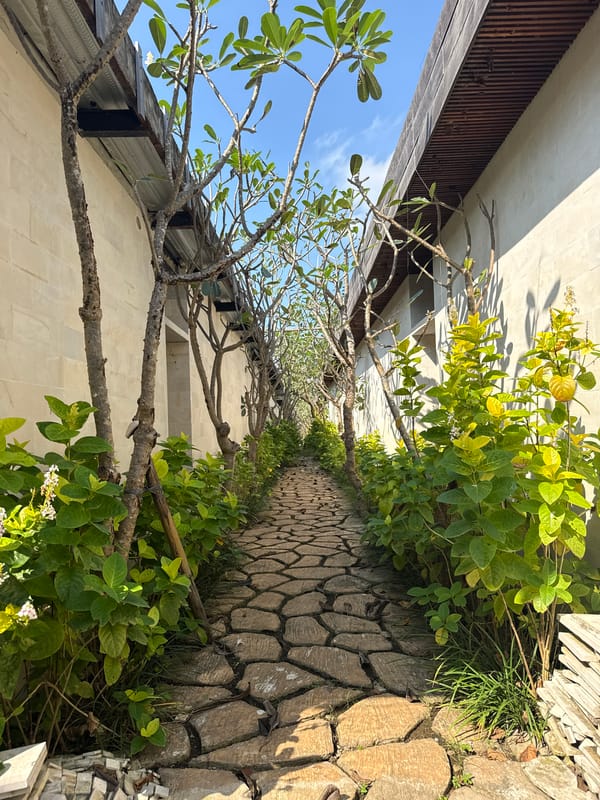 Exploring a tropical estate under renovation in Tampaksiring, Bali