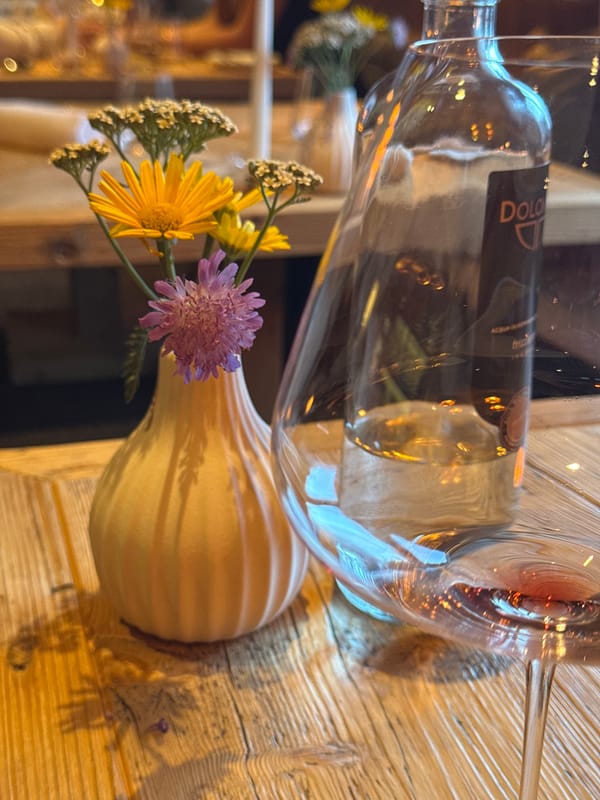 Dinner and drinks at a rustic Cortina d'Ampezzo restaurant