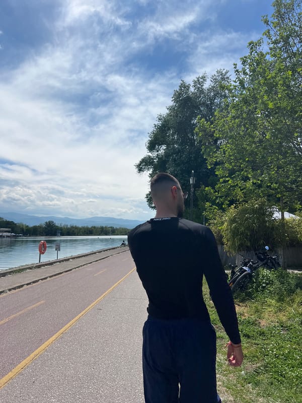 Morning recreation activity observed at Plovdiv Rowing Canal walkway