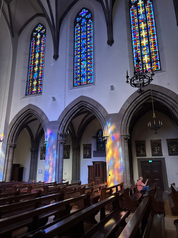 Interior views of Strasbourg Cathedral's Gothic architecture