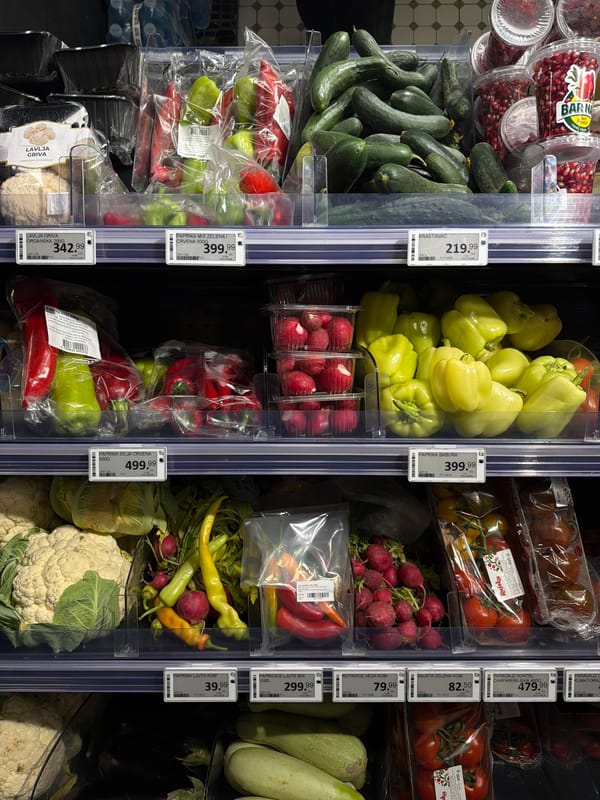 Evening grocery shopping documented across Vracar Municipality, Serbia