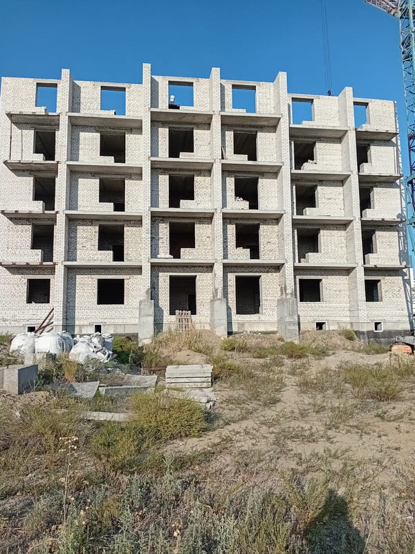 Multi-story building construction underway in Semey, Kazakhstan