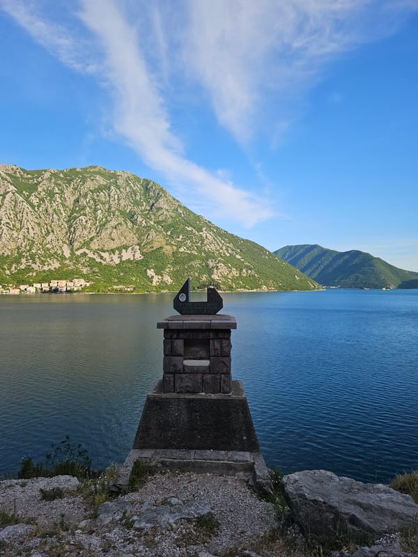 Tourist documents Risan views and cave exploration in Montenegro