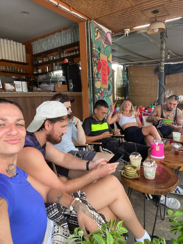 Casual coffee stop at a rustic outdoor café in Mũi Né
