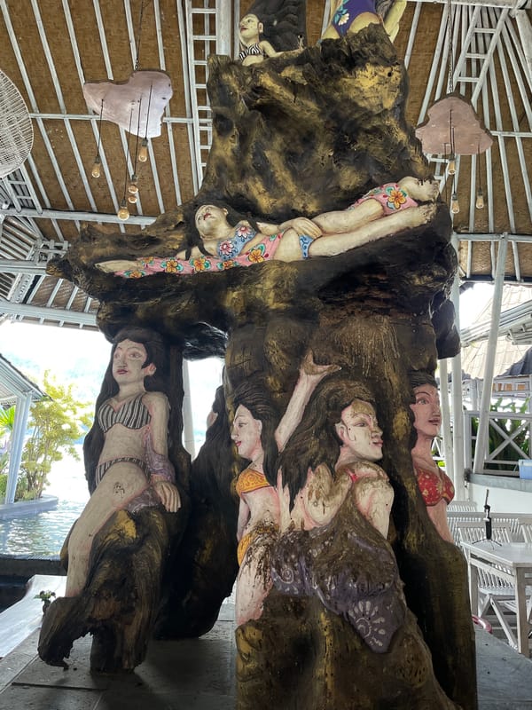 Traditional Balinese art and floral displays documented in Kintamani