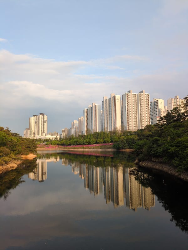Water reflections captured at Taehwagang National Garden in Ulsan