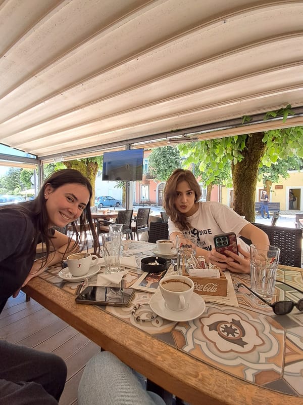 Outdoor cafe afternoon in Cetinje, Montenegro