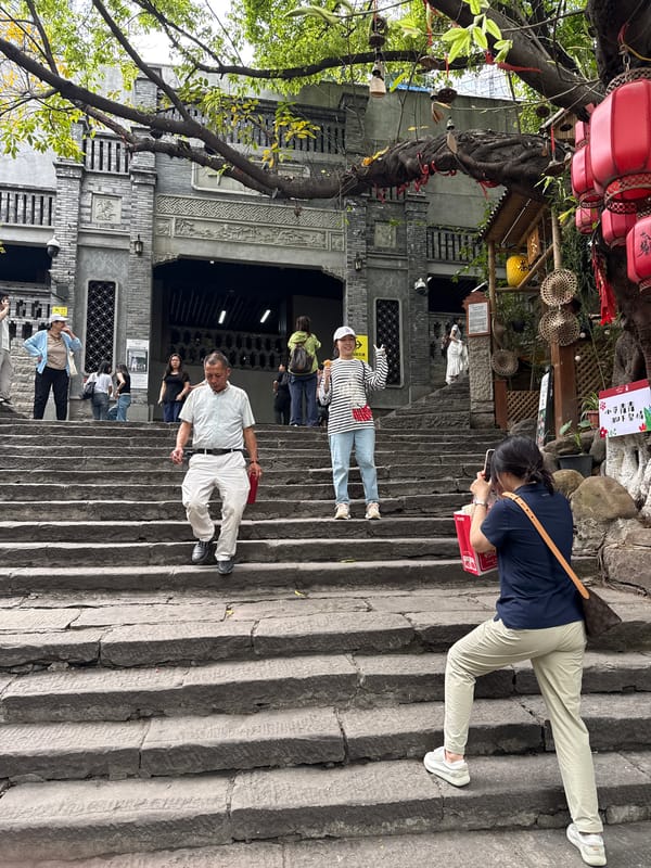 Morning foot traffic recorded in Chongqing's historic Yuzhong District