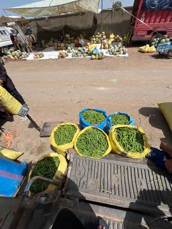 Busy outdoor market draws crowds in Jamaat Shaim, Morocco
