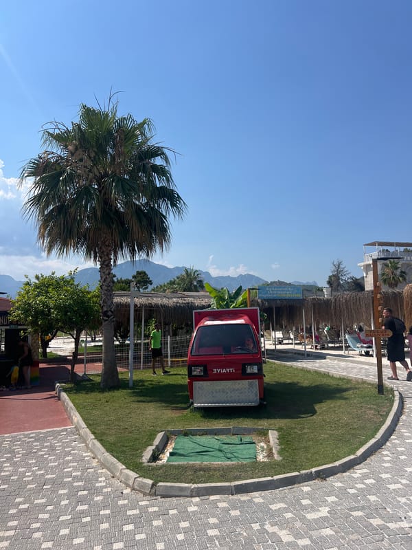 Lazy beach resort afternoon in Kemer, Turkey