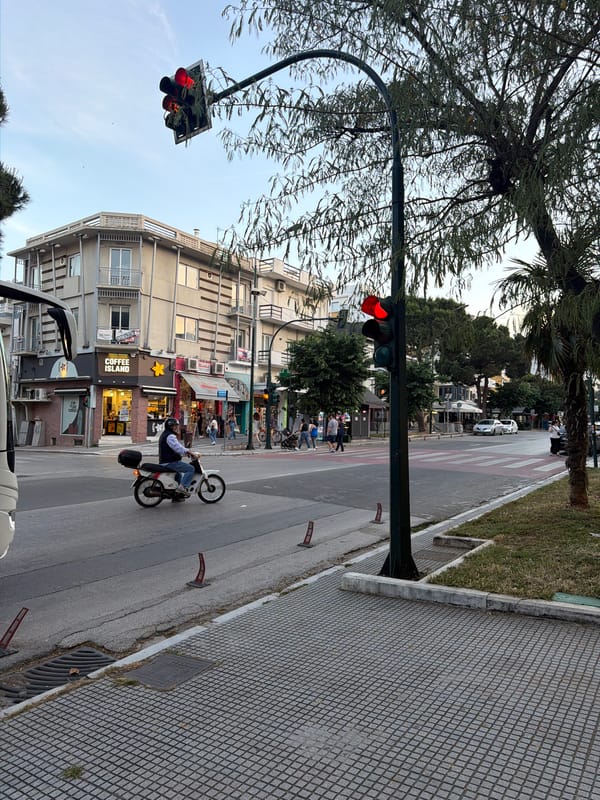 Evening street scenes documented in Alexandroupolis, Greece