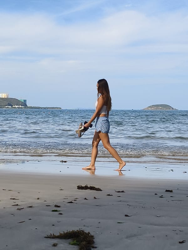 Morning beach life documented at Nha Trang, Vietnam