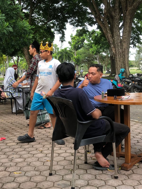 Morning scenes captured across Indonesian communities show everyday life