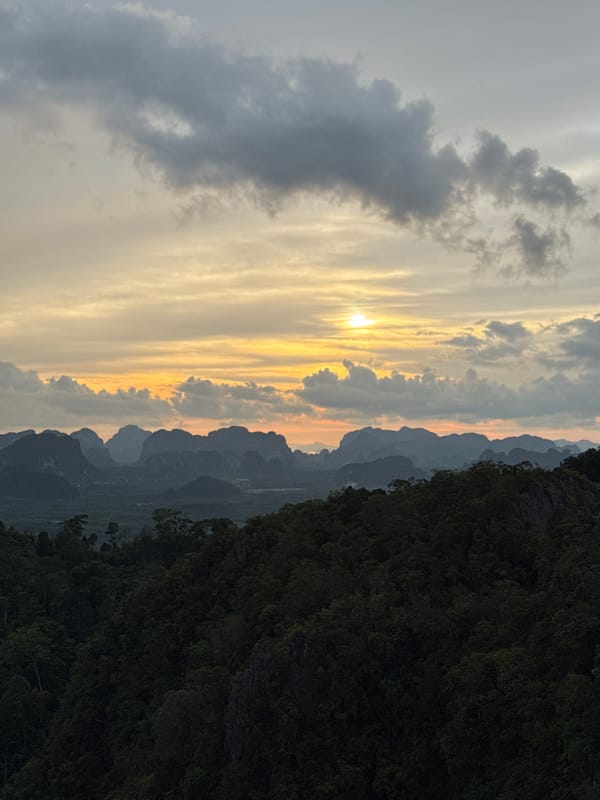 Mountain temple visit with panoramic karst landscape views