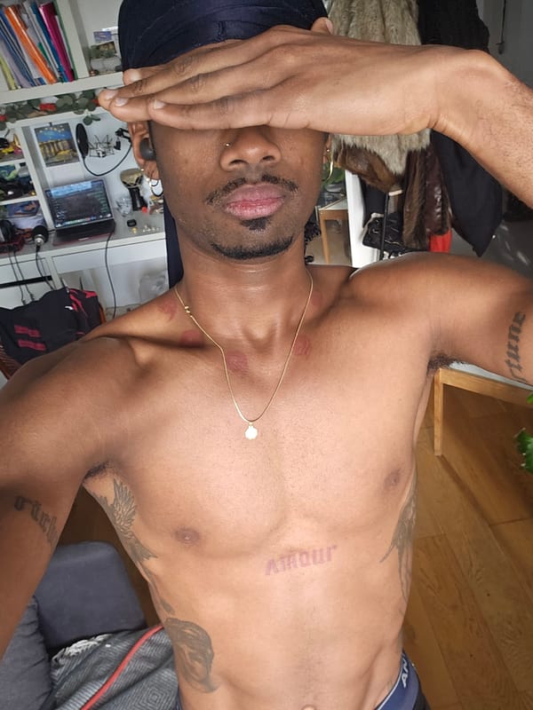 Tattooed man observed in Pantin, France