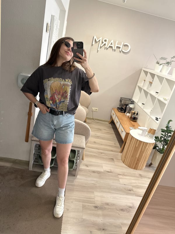 Woman takes early morning selfies on Perm street