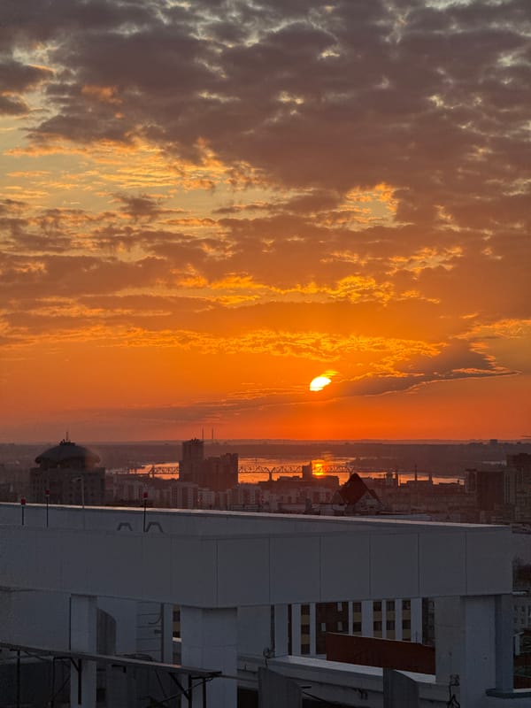 Sunset views captured across Perm, Russia cityscape