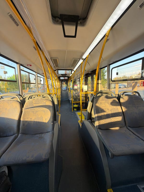 Bus interior documented in Krasnoyarsk, Russia