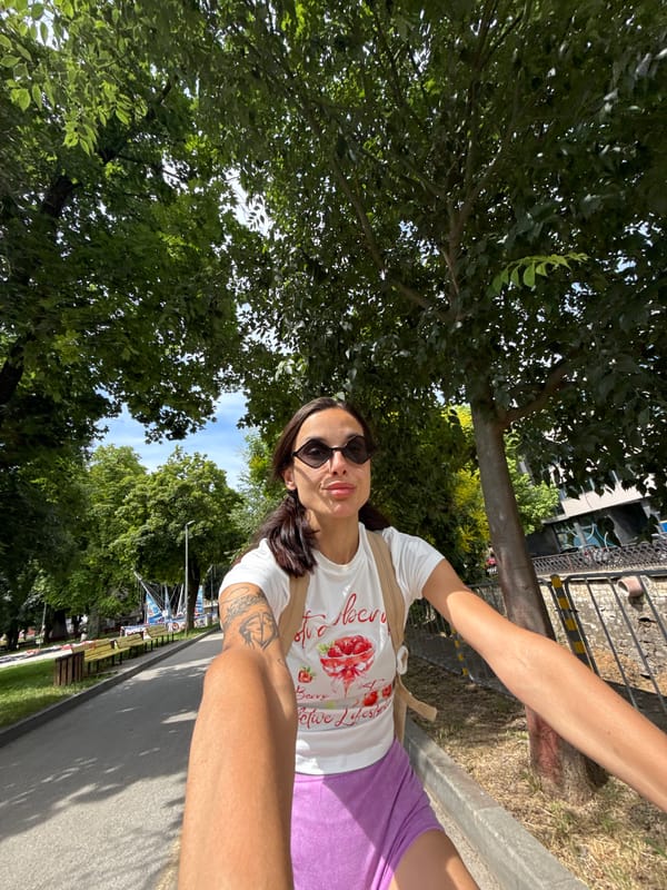 Selfie stop at Pleven's landmarks on a June afternoon