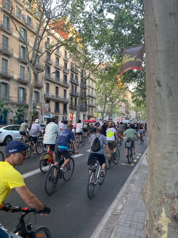 Barcelona dinner service and a city cycling ride, one evening.
