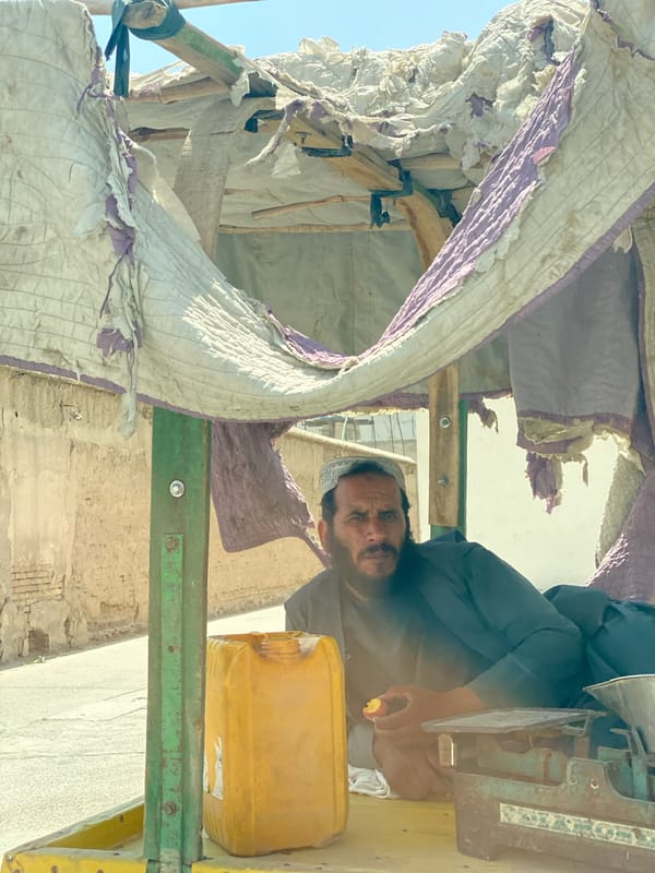 Morning street life in Kandahar, Afghanistan
