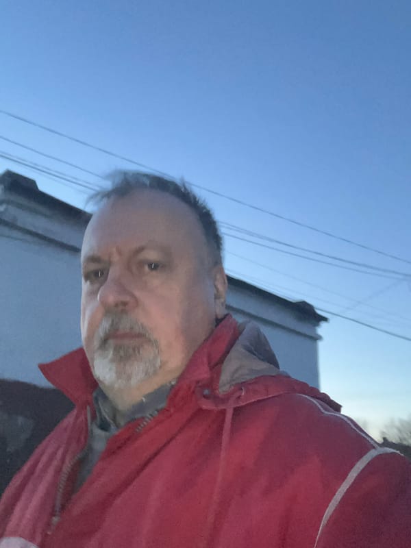 Man documents evening dog walk with selfies in Podolsk