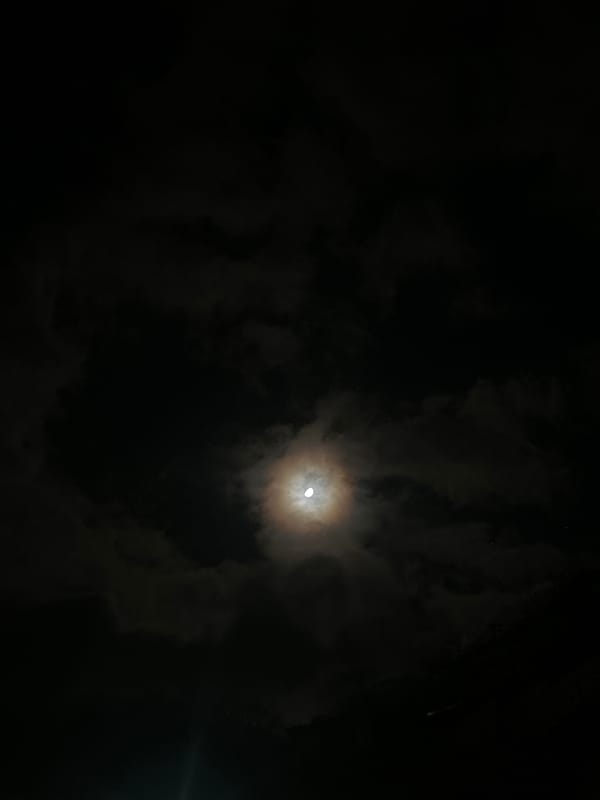 Bright Moon Observed Through Clouds Over Zlatograd, Bulgaria