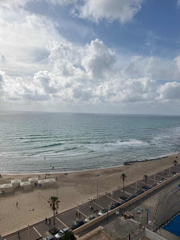 Elevated Mediterranean coastline view captured in Haifa