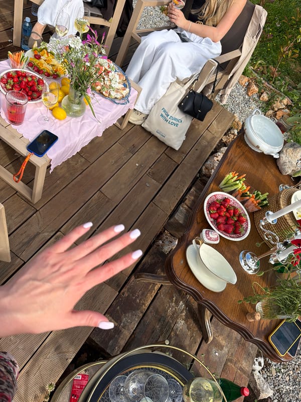 Women's outdoor craft and social gathering in Montenegro