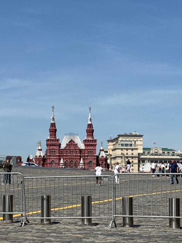 Teenagers gather in Moscow's Red Square area during morning