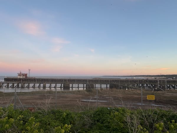 Sunset observed across Gorleston-on-Sea pier and coastline