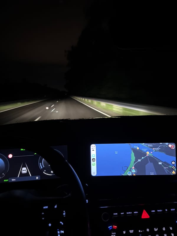 Night driving captured in Burgas, Bulgaria vehicle interior