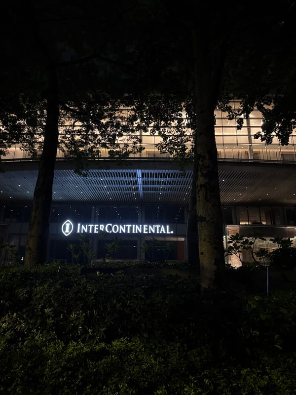 Nighttime stroll around Haizhu's InterContinental towers and nearby streets