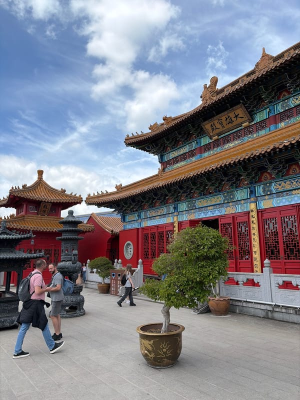 Visitor tours Asian-themed section of Belgian Pairi Daiza zoo