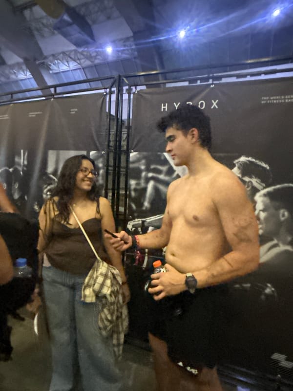 Man and woman spotted at HYROX fitness event