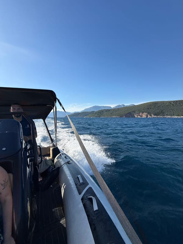 Boat trip passes Mamula Fortress near Luštica, Montenegro