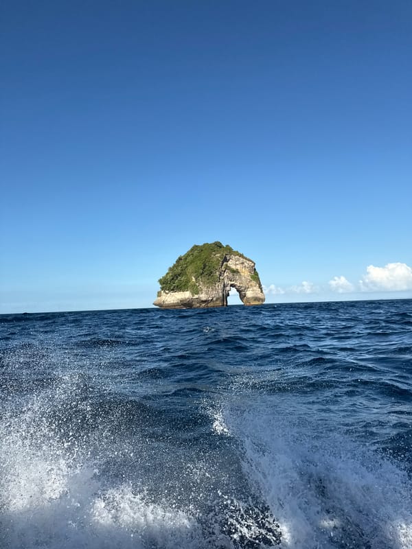 Natural rock arch documented on Nusa Penida Island