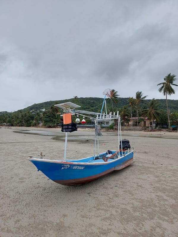 Low tide morning along Ko Samui's beach and backstreets