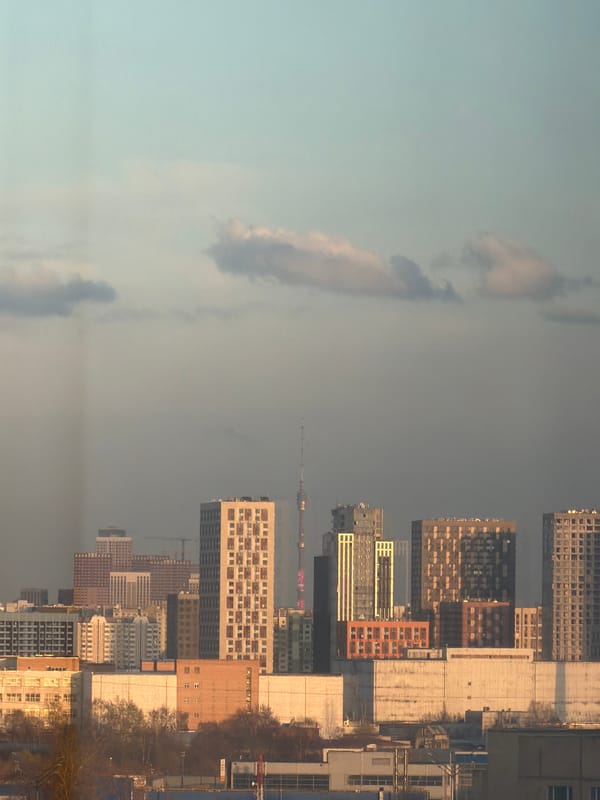 Khimki residential skyline photographed under gray afternoon sky